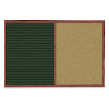 United Visual Products Slim Style Indoor Enclosed Corkboard, 36 UV504SCH-SATIN-CORK